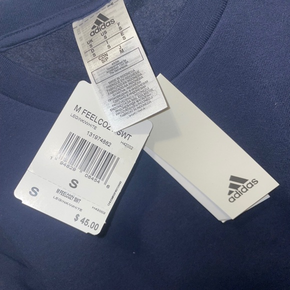 Adidas sweatshirt blue NWT men’s size small - Picture 4 of 5